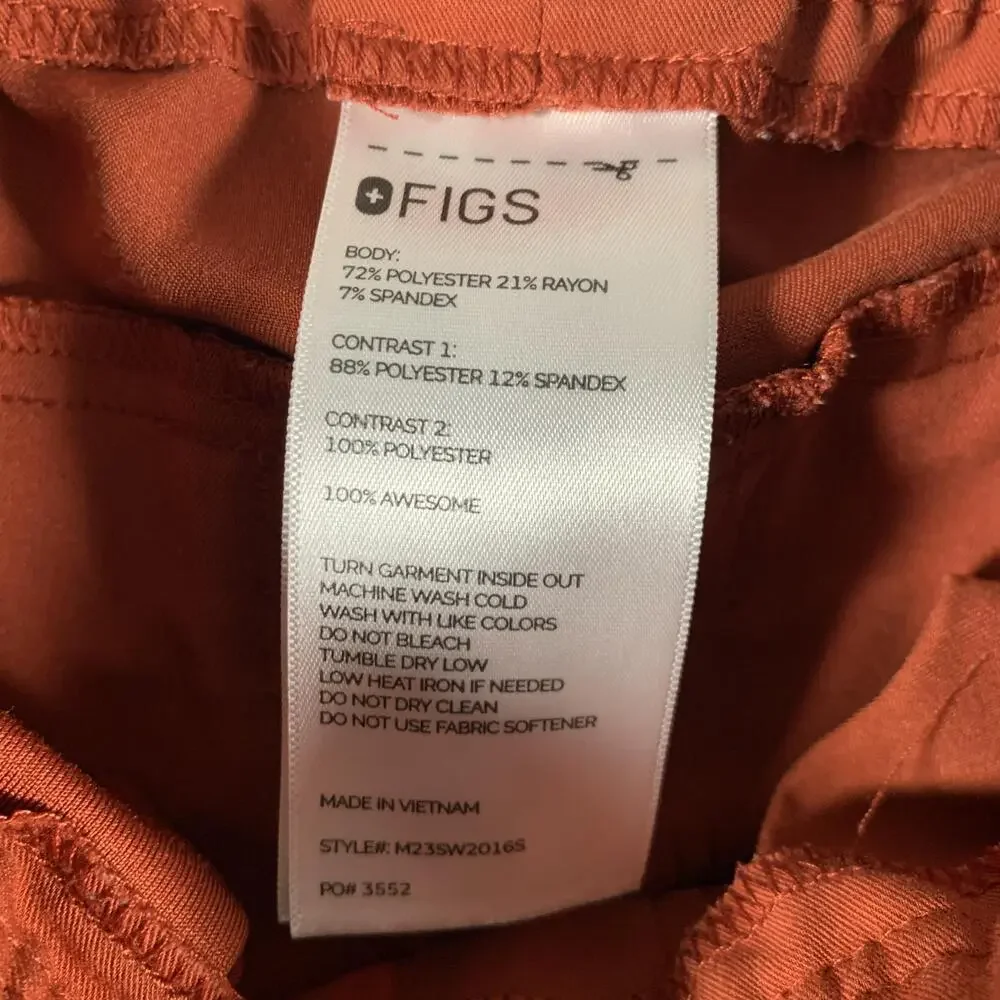 FIGS Pants Mens XS Orange Technical Collection Jogger Scrub Workwear Stretch